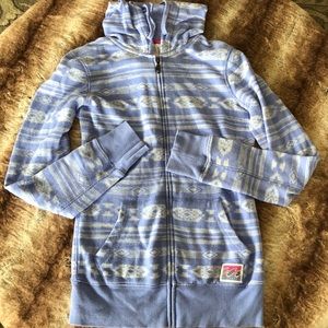 🔴 Billabong periwinkle blue hoodie zip up Aztec M